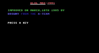 Blue Max 2001 Title Screen
